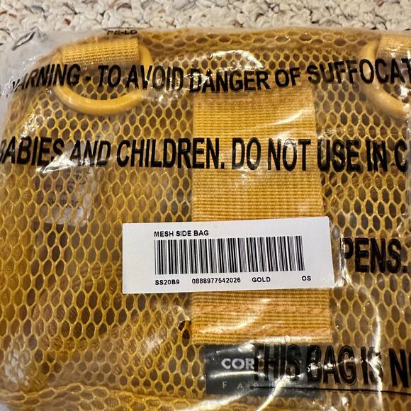 Supreme Cordura Mesh Shoulder Belt Bag Gold Yellow Fanny Pack Small Logo SS20 - Picture 5 of 9